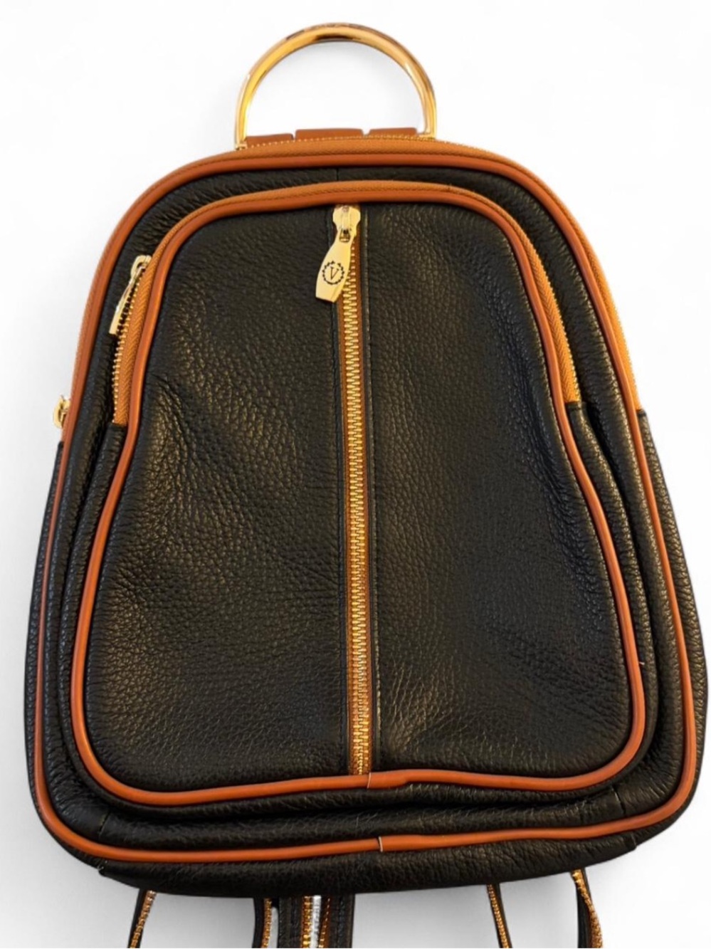 Valentina Tan Leather Label Accent